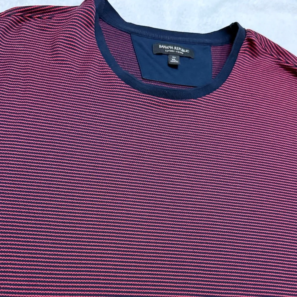 Banana Republic Maroon Striped Tee